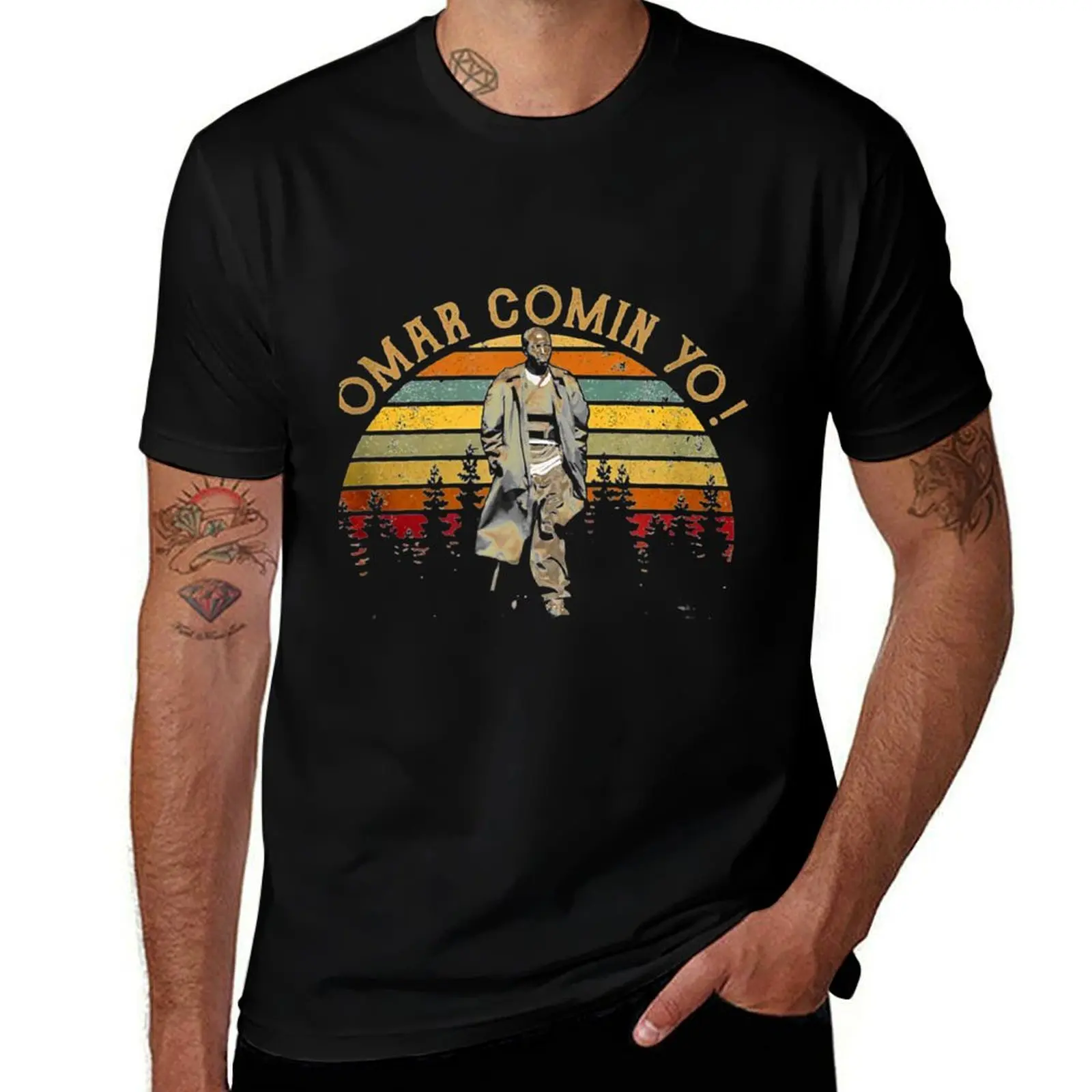 

Omar Coming Yo vintage T-Shirt t shirt man casual t shirt men 100% cotton luxury brand T-Shirt
