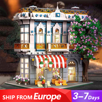 Sakura Restaurant House Buildings Sets,City Street Apartment Store Model Modular Buildings Blocks Gift for Adults Kids 3725PCS
