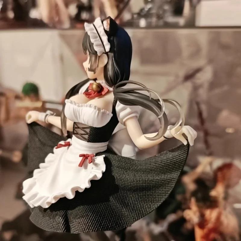 Em estoque Data Coreful original A Live V Tokisaki Kurumi (Nekomimi Maid Ver. ) Presente de brinquedos colecionáveis modelo de figura de ação de 18 cm