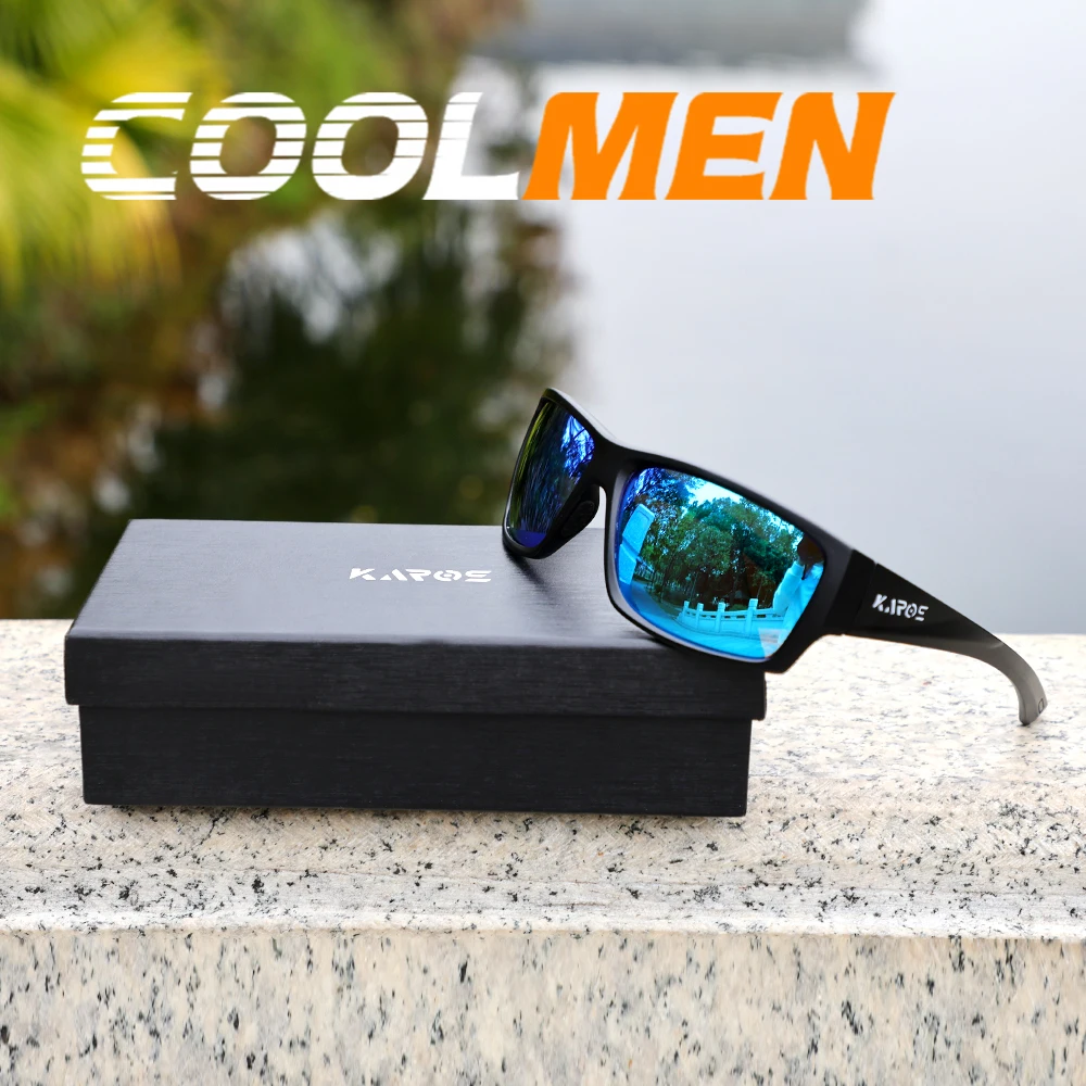 COOLMEN 2022 Square Men's Polarized Sunglasses Outdoors Lifestyle Coating Sun Glasses New Matching Colors With Box