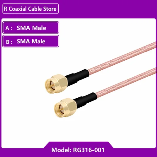 Imagen 2 del producto RP SMA macho a RP SMA hembra mampara RF Coaxia RG316 Cable Pigtail 50 Ohm para enrutador WIFI Cable de extensión de antena Jumper