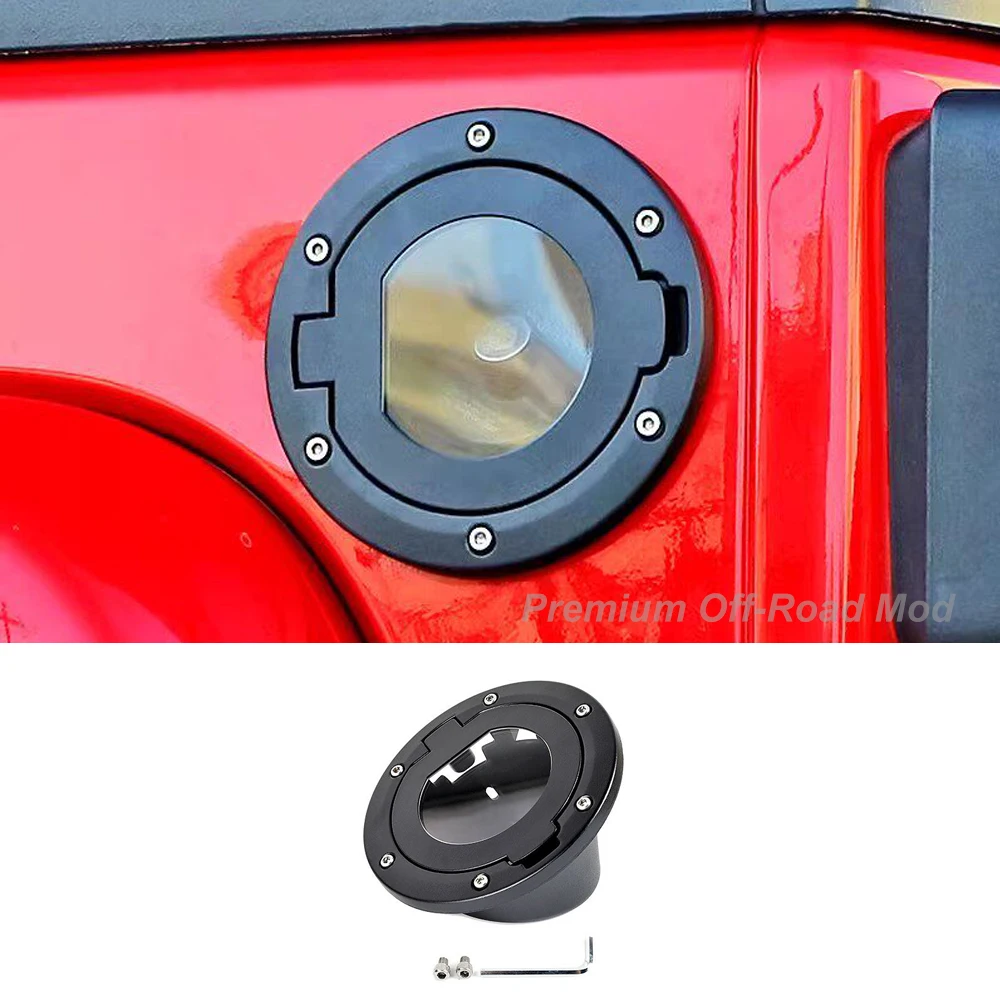 

For Jeep Wrangler JK JL 2007-2026 Transparent Fuel Tank Cap Replacement Modification Decor Accessories