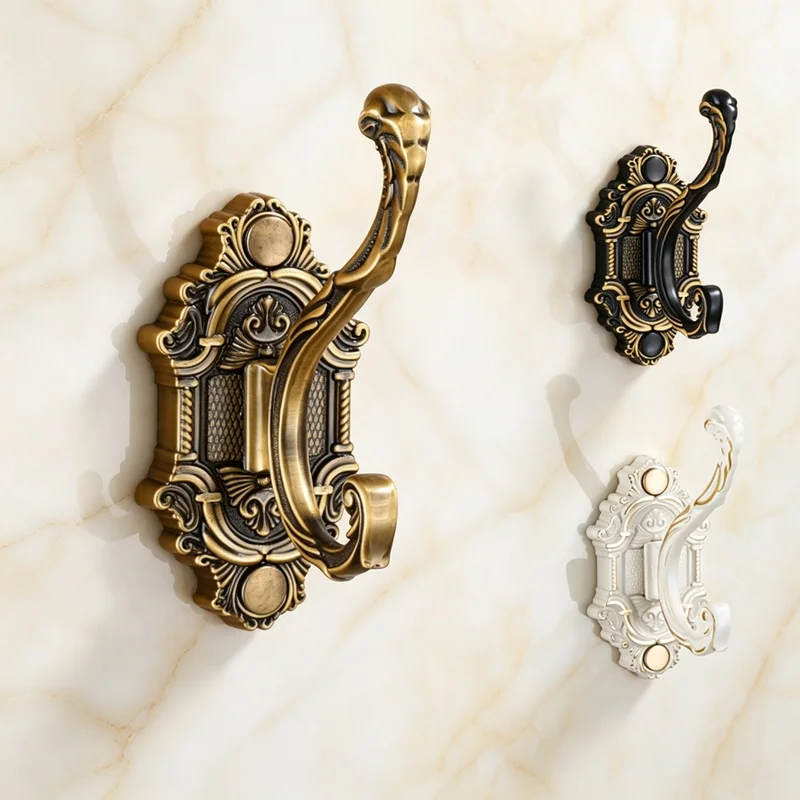 Vintage European Wall Hook No Perforation Bathroom Clothes Hat Bag Key Entryway Multi-Purpose
