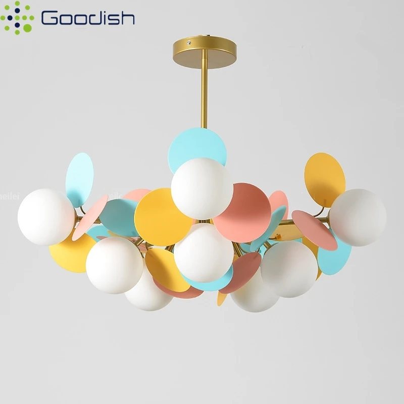 Modern Simplicity Nordic Colorful Bubble Balls LED Pendant Lights Art Creative Lamps for Living Room Home Decoration Chandeliers