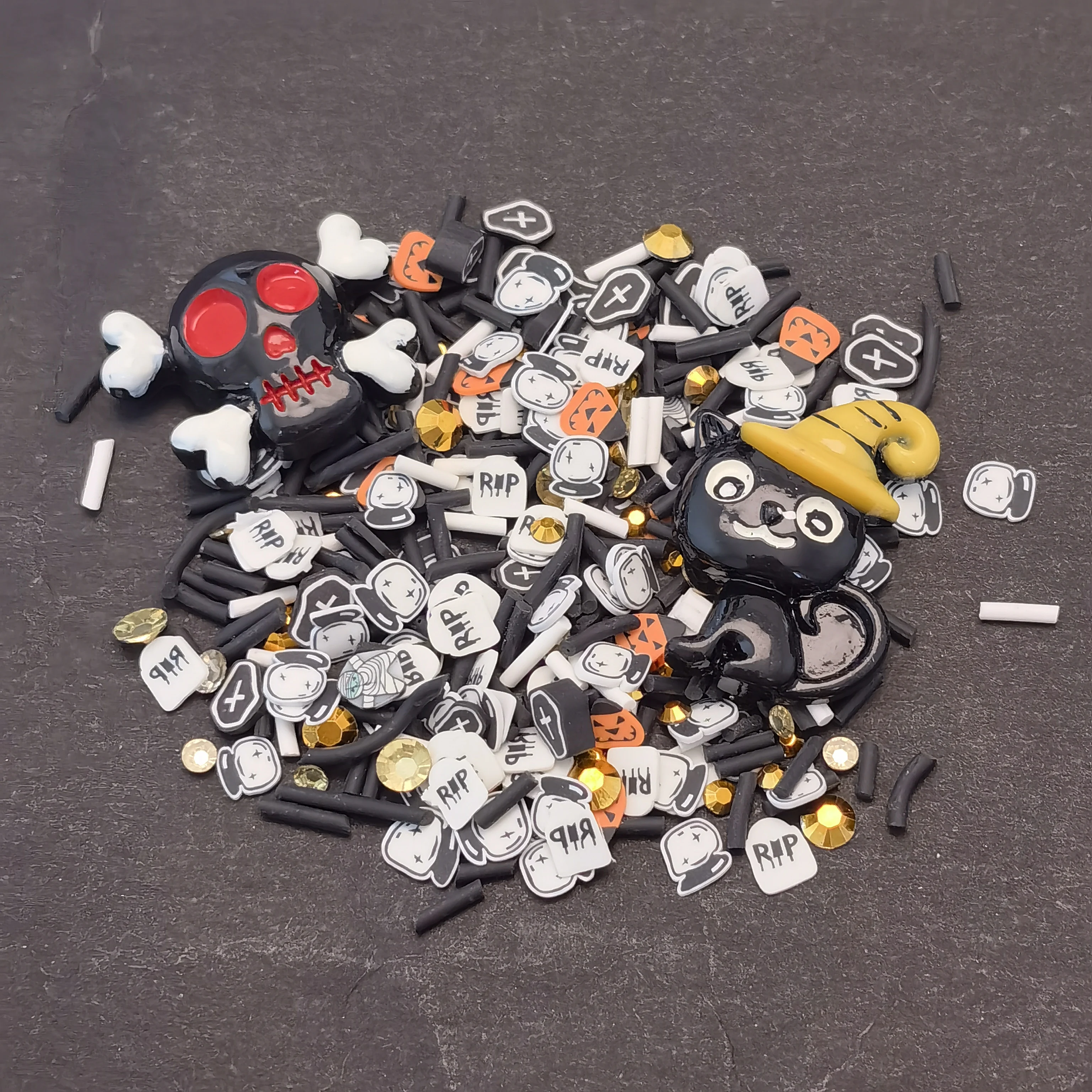 5g Mixed Halloween Ghost Mummy Witch Slices Polymer Clay Sprinkles for DIY Craft Slime Filling Nails Art Decoration Accessories