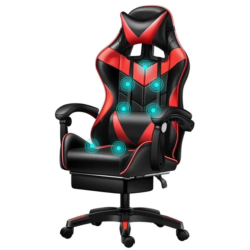 

High Back Cheap Office PU Leather Computer Silla Gamer Massage Racing Gaming Chair With Footrest