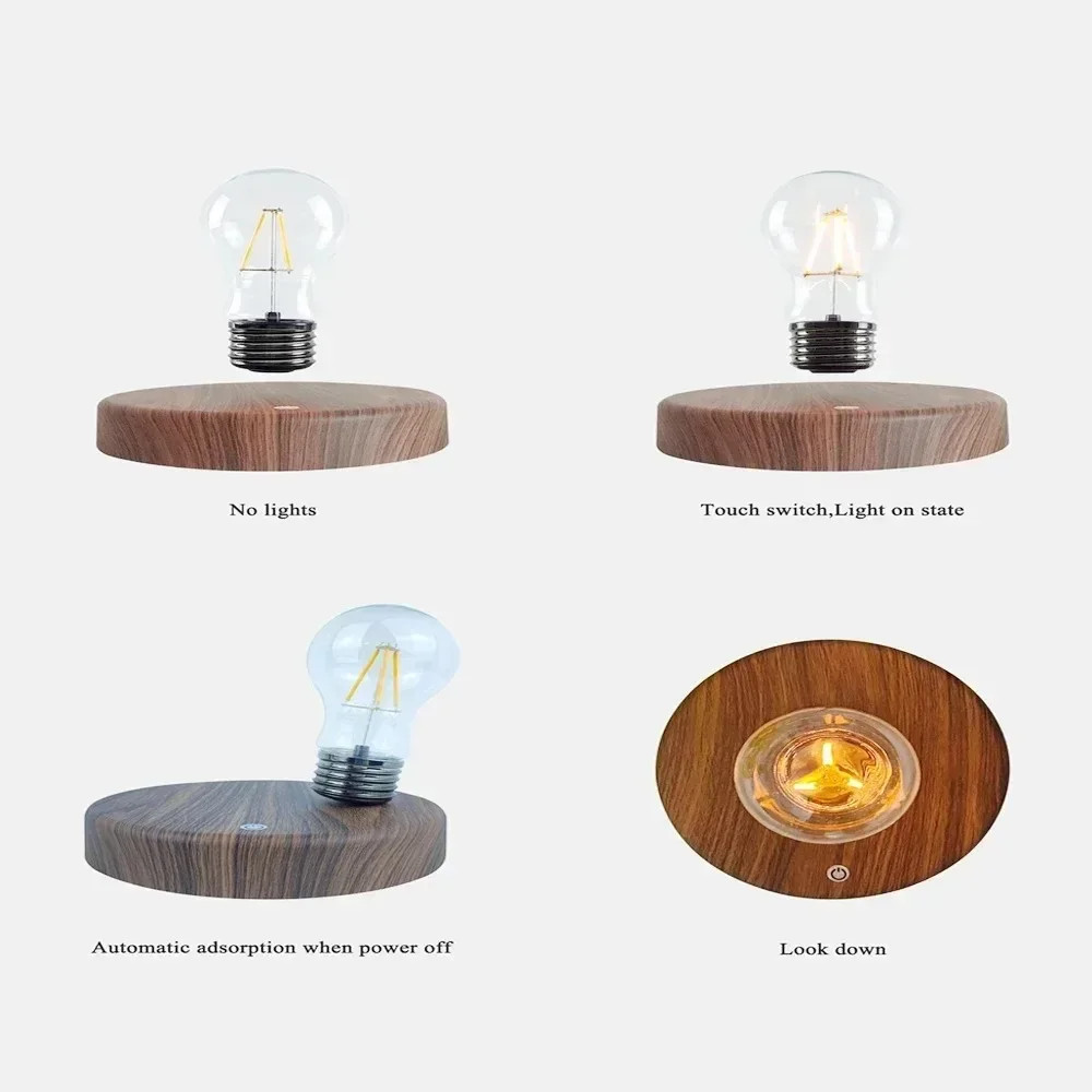 Magnetic LED Bulb Levitation Light Creative Floating Glass Home Desk Decoration Birthday Gift Table Novelty Floating Night