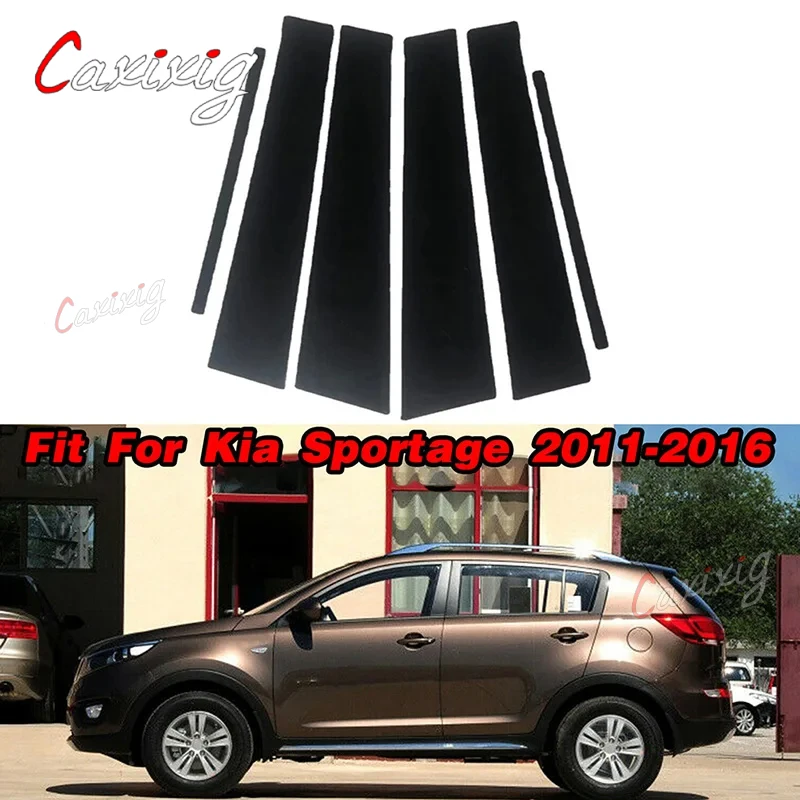 For Kia Sportage 2011 2012 2013 2014 2015 2016 Car Window Door Pillar Posts Trim Cover Stickers Exterior Accessories