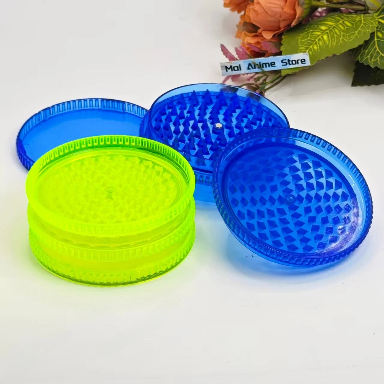 3.54inch Colorful Herb Grinder Manual Pepper Salt Mortar Pestle Metal 4-layer Spice Mill Grass Grinder Smoke Cigarette Tool