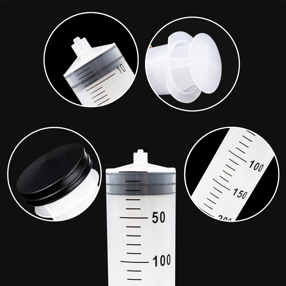 100ml/200ml Large Capacity Syringe Plastic Luer Lock Syringe With Glue Needle for Glue Dispensing, Oil Glue Liquid, Pet Feeding