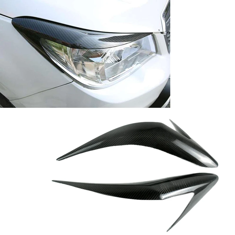 BB AT-For Subaru Forester 2013-2018 Carbon Fiber Car Sticker Front Headlights Eyebrow Eyelid Trim Cover Accessories