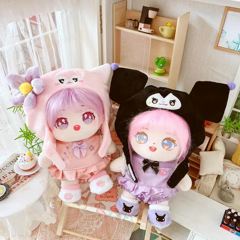 1 Set Doll Clothes for 20cm Idol Dolls Headband Hoodie Shoes Bag Hat Suit Outfit Accessories for Super Star Cotton Doll Gift Toy