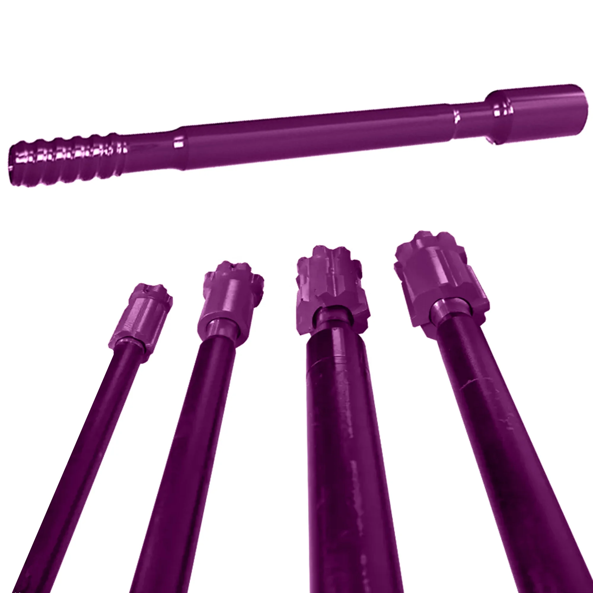 Rock Drill Rod  Mining Drilling Tools T45 Top Hammer Threaded Extension Drill Rod