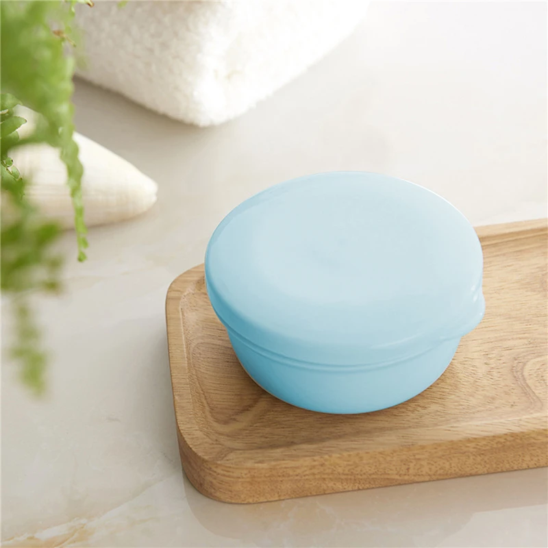 Portable Travel Soap Box Waterproof Leak-proof Stylish Storage Box With Lid Compartment Round Bathroom Soap Storage Sealed Case