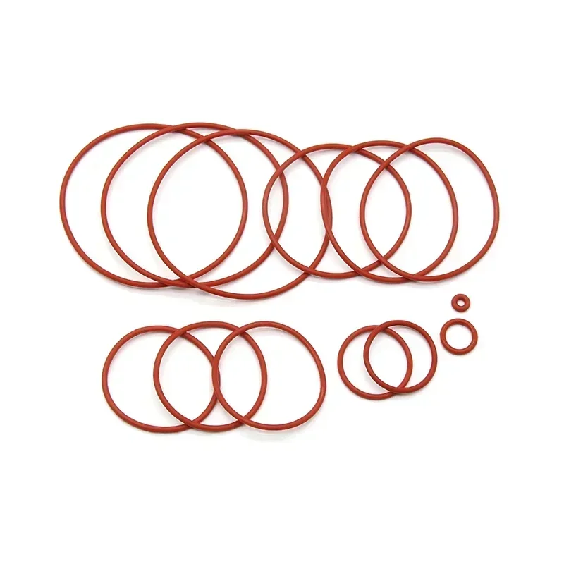 10/50pcs Red CS 1.5mm VMQ O Ring Gasket OD 5 ~ 80mm Red Food Grade Waterproof Washer Round O Shape Silicone Rubber Ring