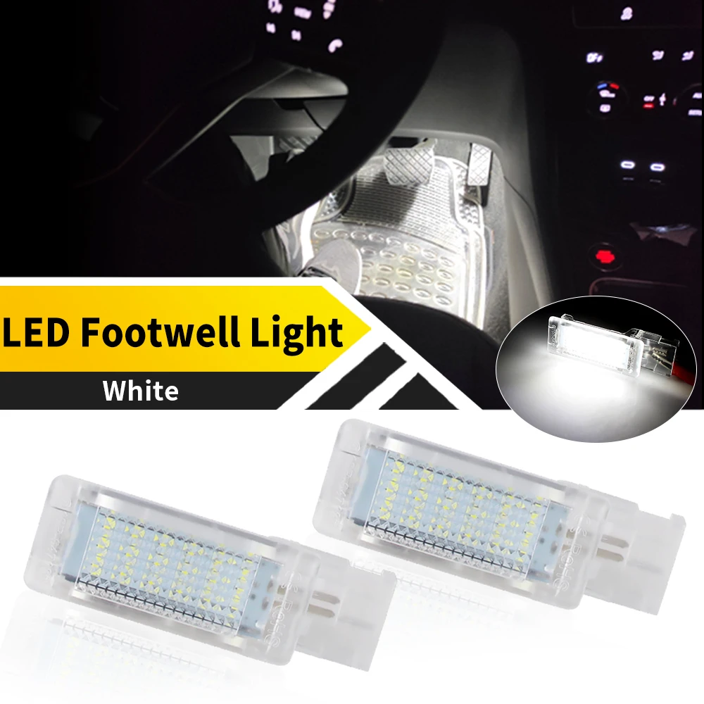 

2pcs OEM 12V 3W Super Bright LED Footwell Light/ Glove Box Lamps For VW Sharan 2011-2020 Tiguan 2008-2019 Touareg 2003-2015