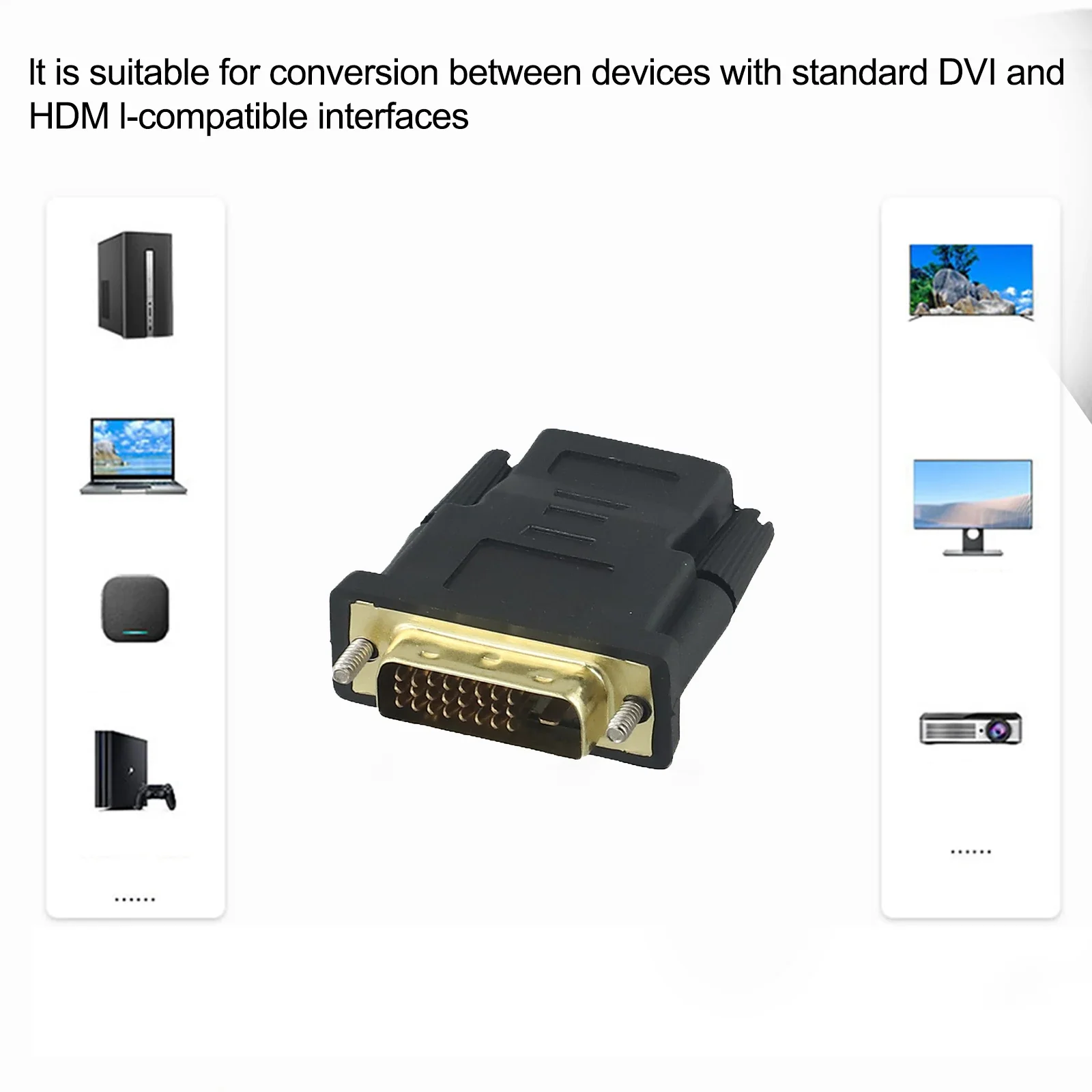 Adaptador DVI a alto rendimiento con un diseño compacto y una durabilidad mejorada a través del chapado en oro de 24 quilates para una señal óptima