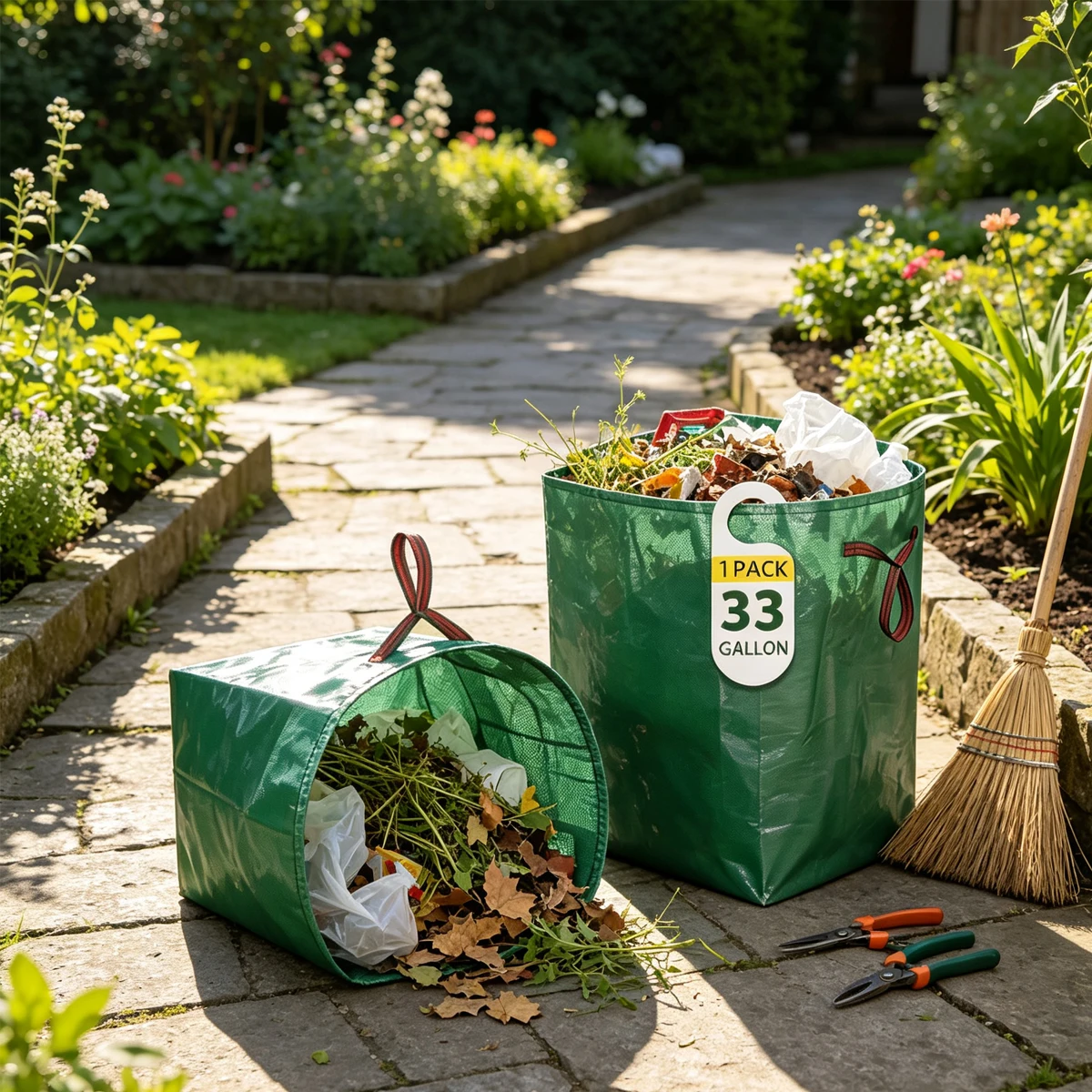 Square Airtight Container Compost Bags Leaves Garden Bagnister Folding Foldable Portable Waste Supplies Gardening the Recycling