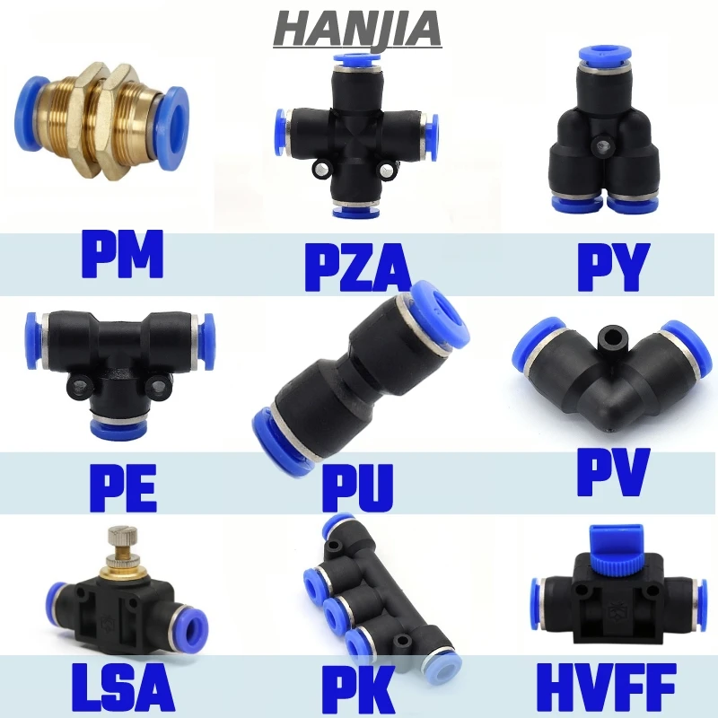 Pneumatic Fitting Pipe quick Connector Tube Air Quick Fittings Water Push In Hose Couping 4mm 6mm 8 10 12 14 16mm PU PY PK PM PZ