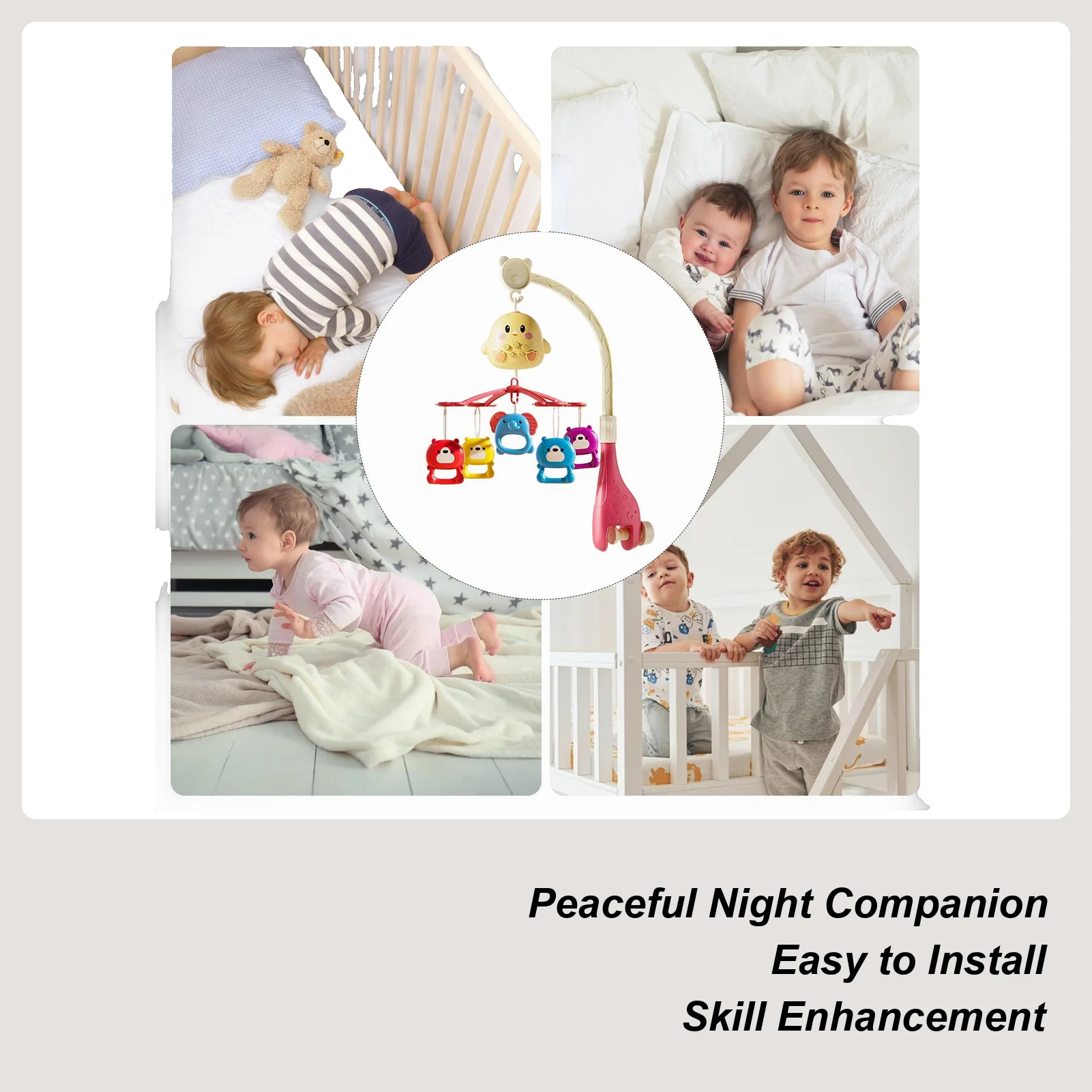 Musical Baby Crib Mobile With Remote Control Rotating Soother Toy For 0-18 Months Girls Boys Bed Play Decor sleeping aid