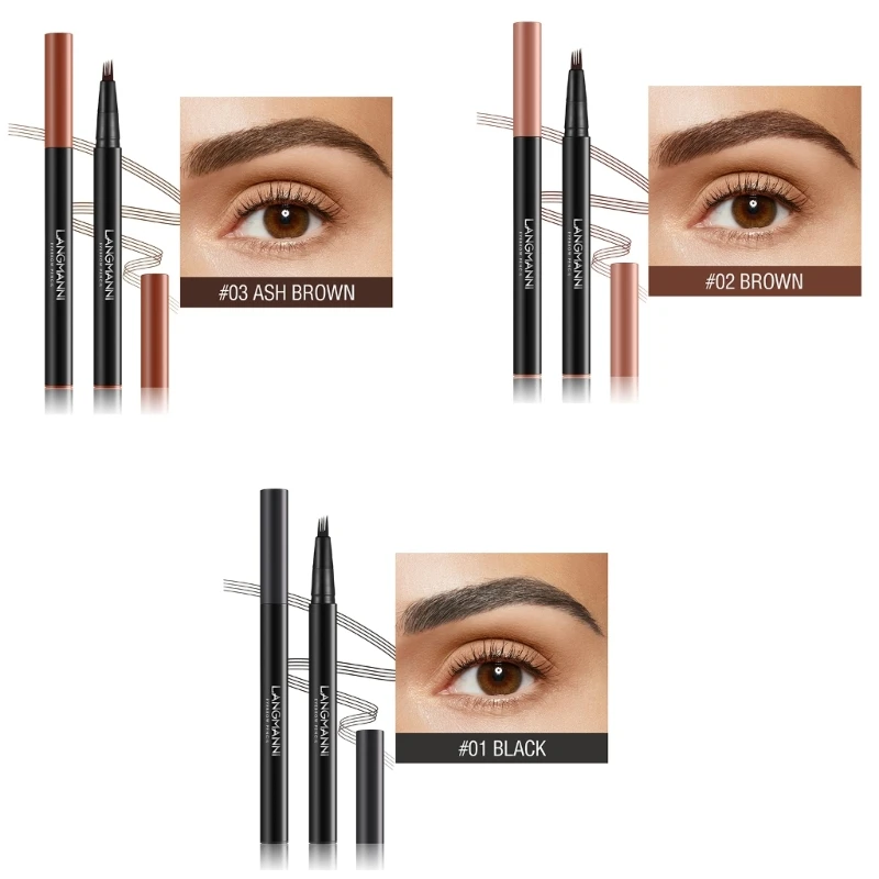

Q1QD Waterproof Microblading Eye Brow Makeup Tool with Fork Tip Long-lasting Pencil