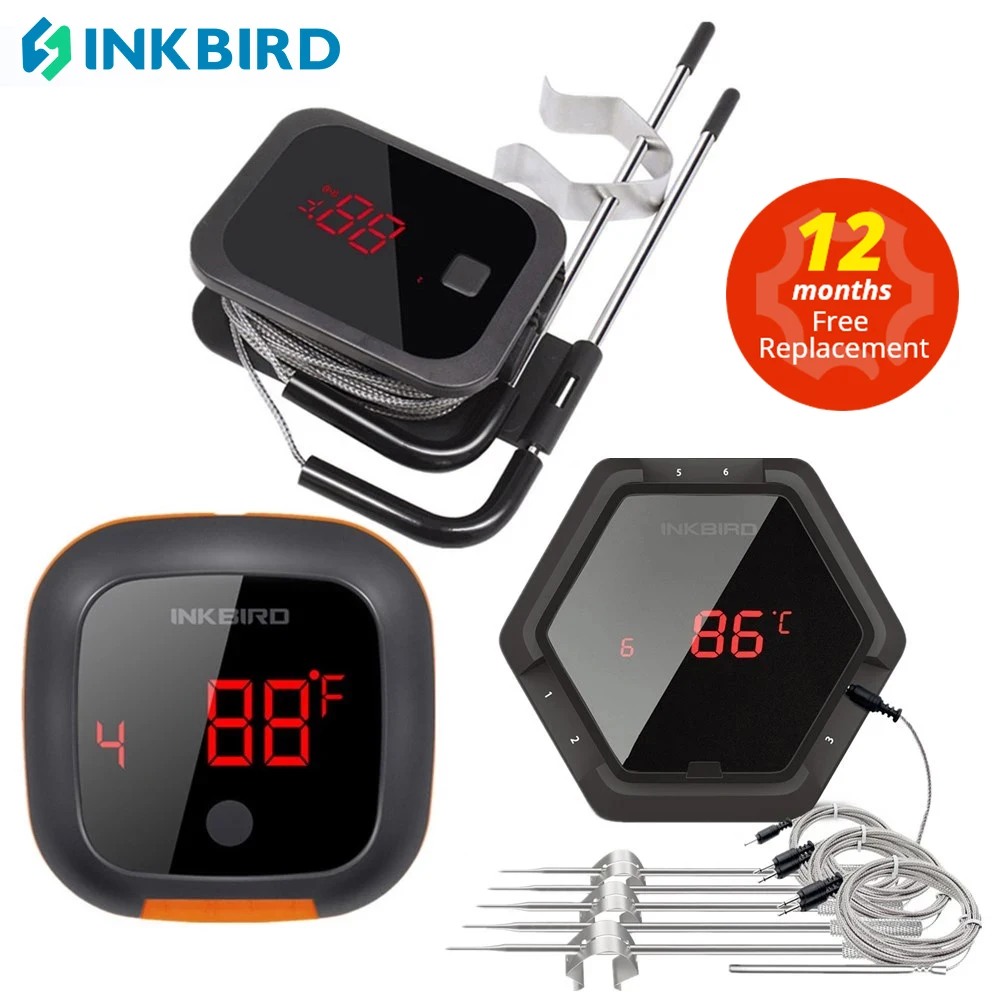 INKBIRD IBT 2X 4XS 6XS 3 rodzaje żywności gotowanie Bluetooth bezprzewodowy Grill termometr sondy i zegar do piekarnika mięso Grill darmowa aplikacja kontrola