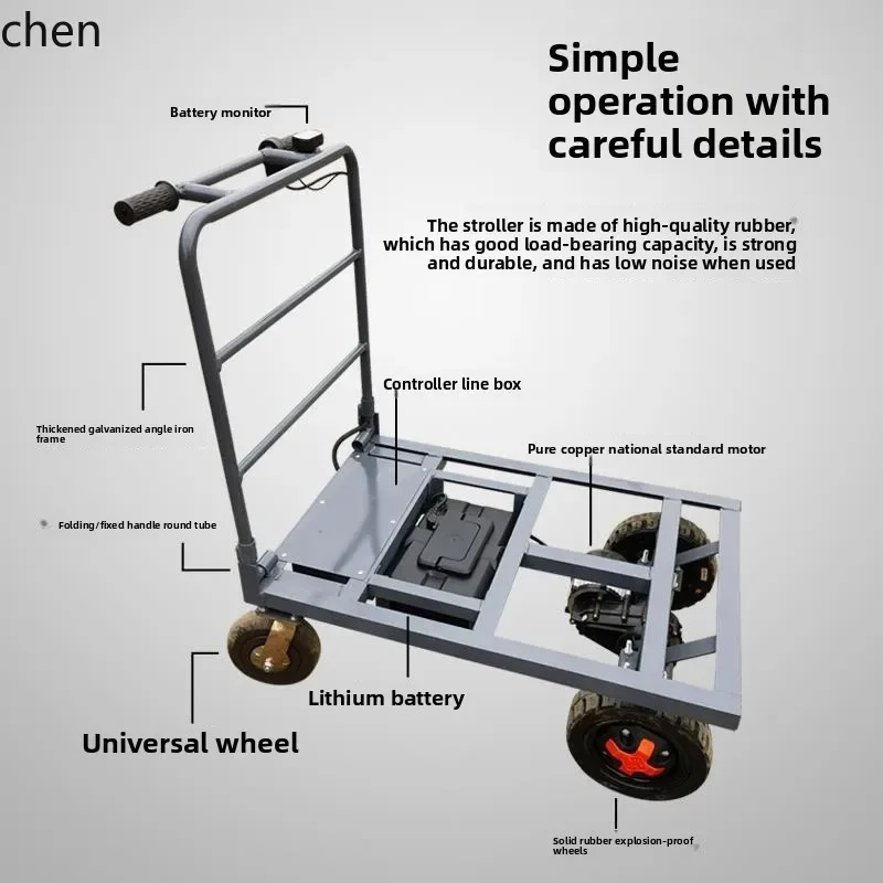 CZ Electric Hand Pallet Truck Tile Transport Flatbed Truck Foldable Large Load Capacity
