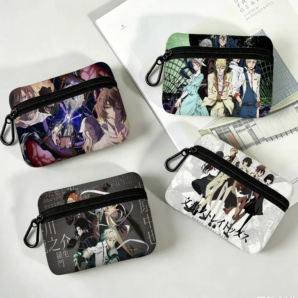 Anime Mystery B-Bungo Stray Dogs Multifunctional Oxford Cloth Small Pouch With Hook Mini Coin Wallet Earbud Storage Bag