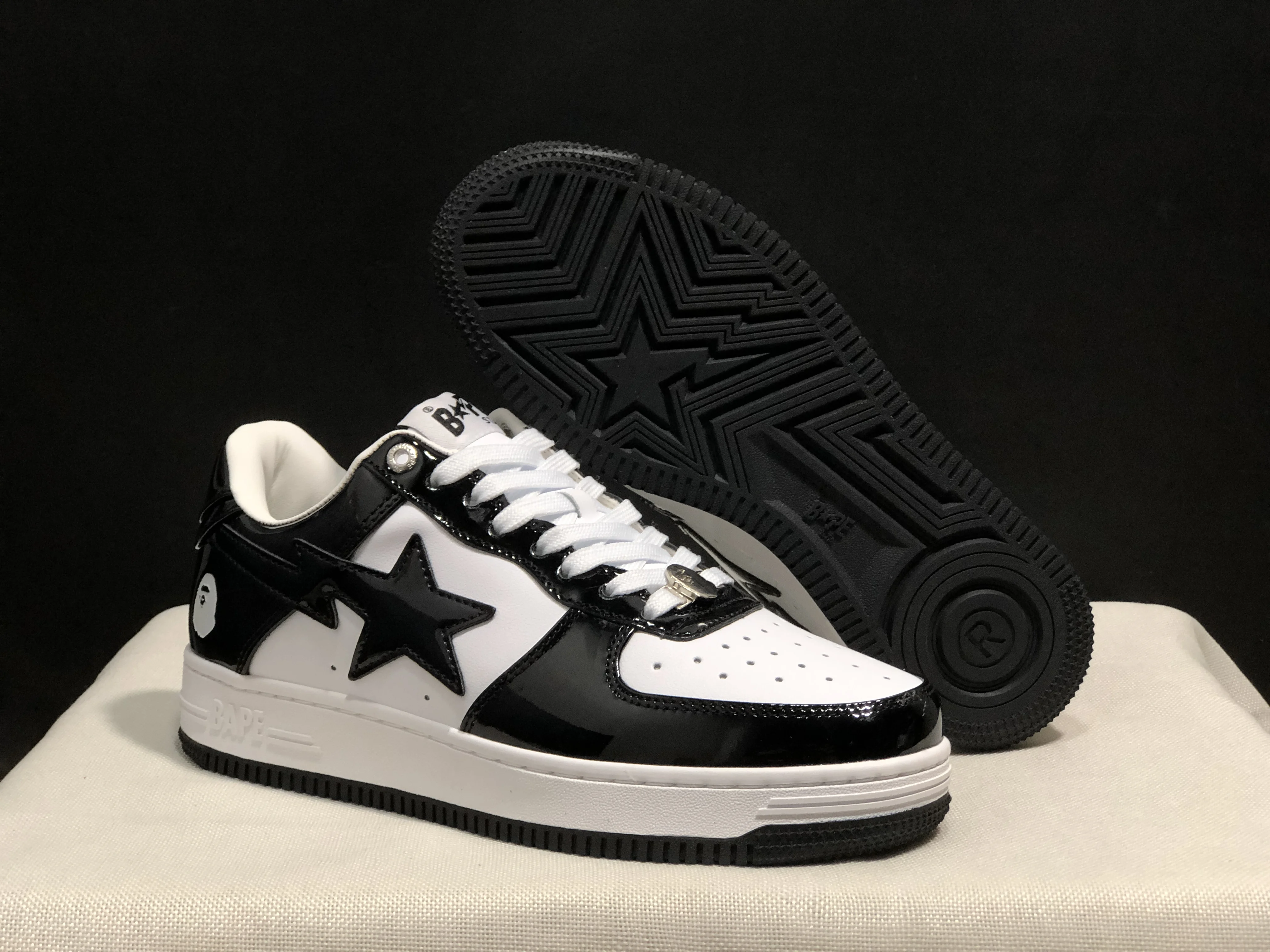 Original Bape Sta Men All Black Shark BAPESTA Casual Plarfom Shoes Unisex Women Slip-Resistant Outdoor Soft Walking Sneakers