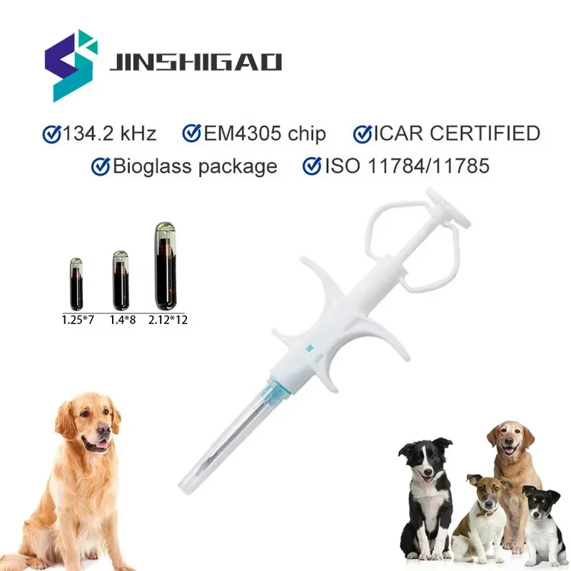 fdx b universal pet microchip iso11784 85 animal 15 digitos id chip pet microchip seringa para cao gato 100 pecas 1342khz 01