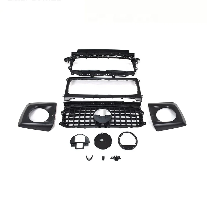 

STLF2019Y- G-class W464 G500 G550 Upgrade to G63 Front Grille+head Lights Covers W463A Front Bumper Grille Car Accessories Auto