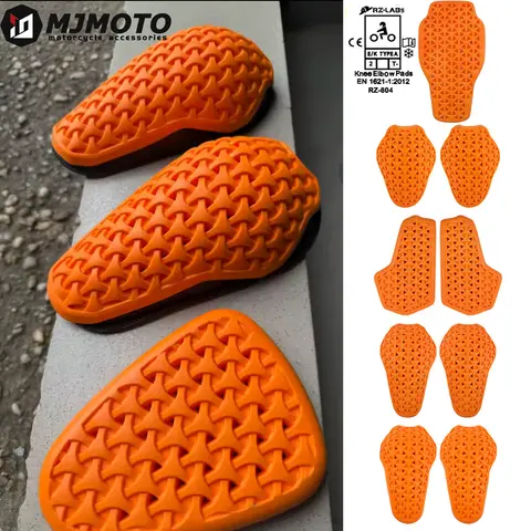 CE Level 1/2 Motorcycle Armor Insert Pads Soft Back Chest Shoulder Elbow Knee Hip Protector Guards Breathable for Jacket Pants