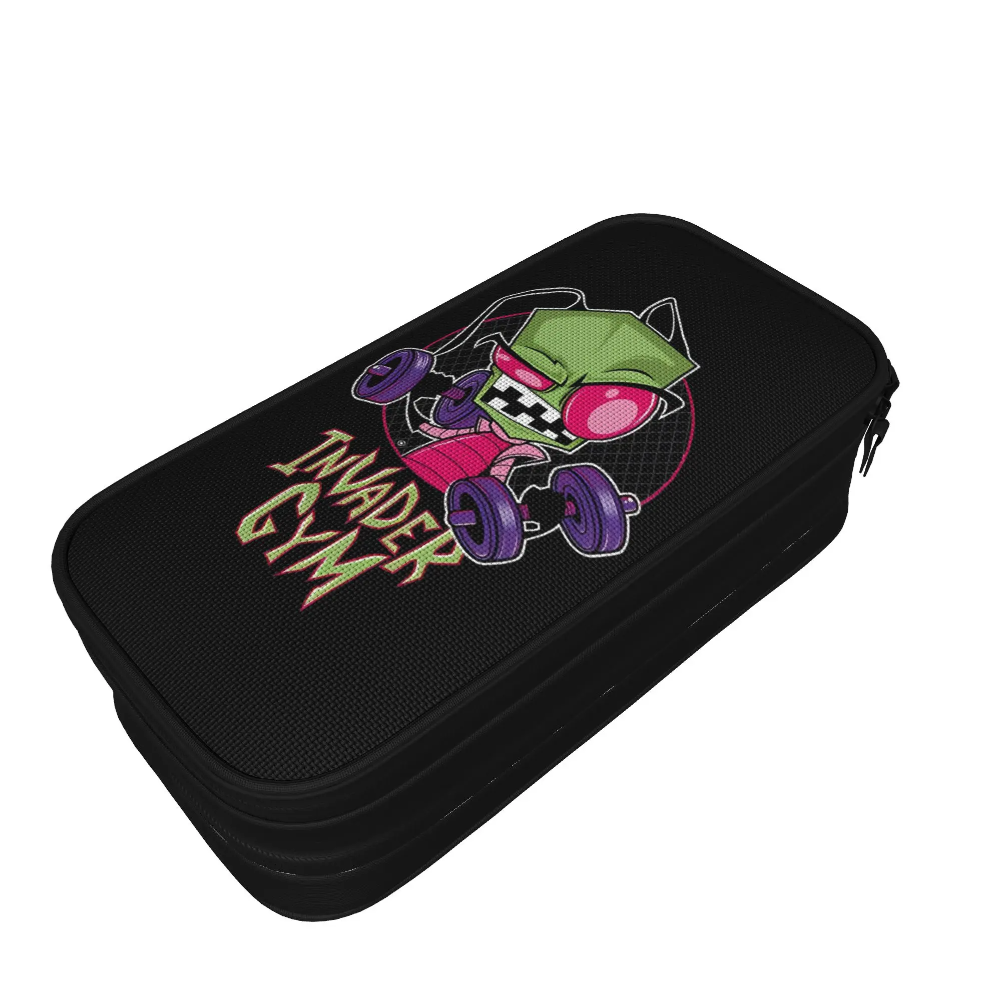 Classic Invadered Gir GYM Zim Pencil Cases Cartoon Funny Pencilcases Pen Box for Girls Boys Large Storage Bags School Stationery
