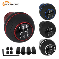 Universal 5 Speed Leather＆Aluminium Car Gear Shift Knob For M8 M10 M11 M12 Shift Lever Gear Level Knob Shift Head