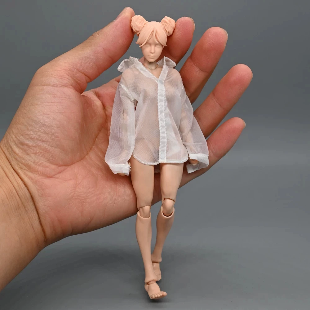 1/12 Scale Semi Transparent Shirt Pajamas Clothes Model Fit 6