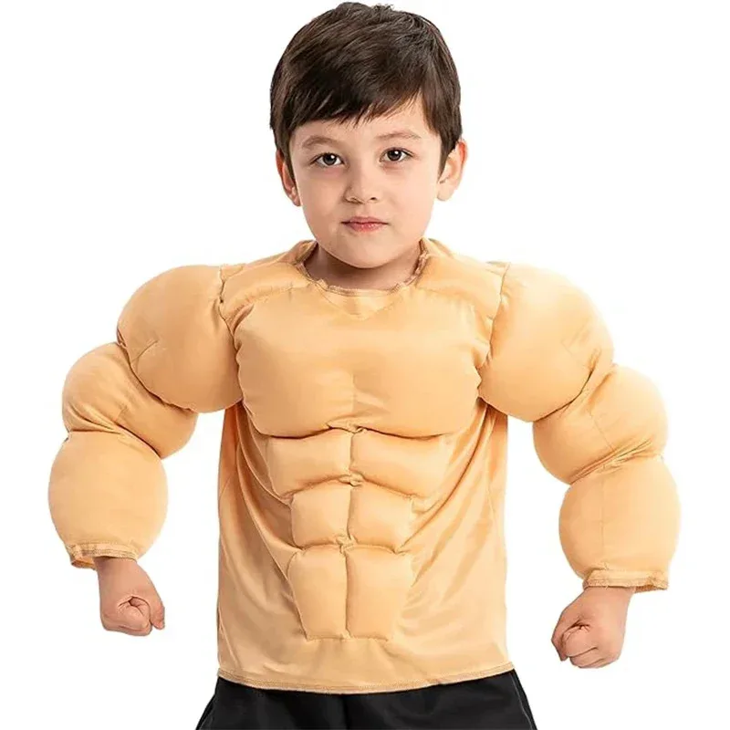 

2024 Children Muscle Shirt Wrestler Costume Halloween Costume Boys Muscle Shirt Costume