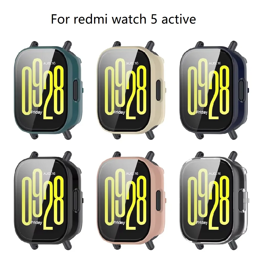 Tempered Glass+Case For Xiaomi Redmi Watch 5 Active accessories Screen Protector PC Bumper Protective Cover Redmi Watch 4 case