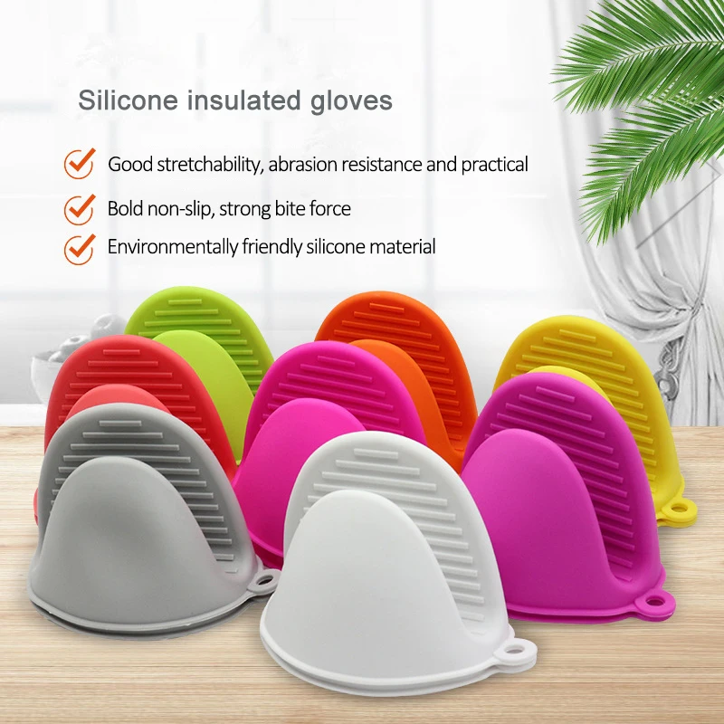 Silicone gloves anti-scalding and non-slip finger covers for microwave oven insulation gloves kitchen tools