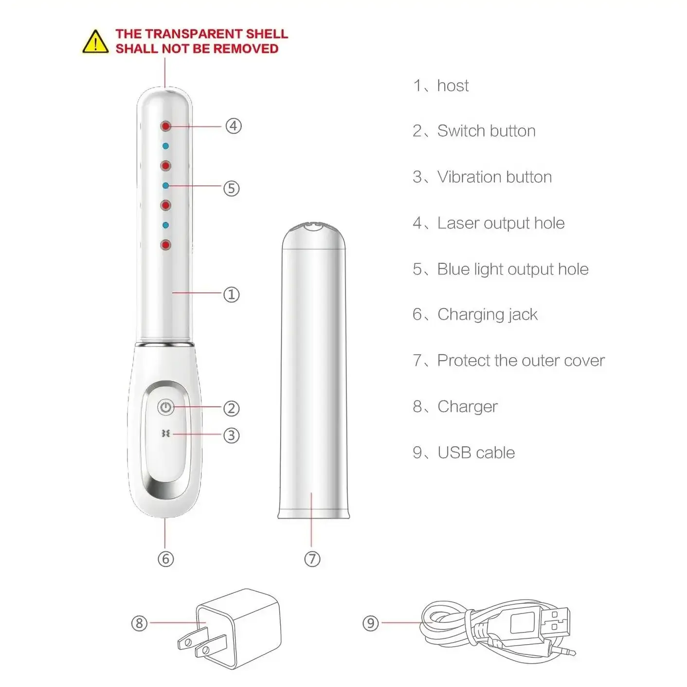 LASTEK Intimate Vaginal Health Care Electrode Red Therapy Vagina Tightening Device