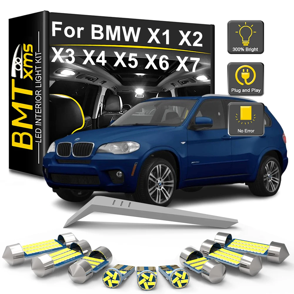 BMTxms For BMW X1 E84 F48 X2 F39 X3 E83 F25 X5 E53 E70 X6 E71 LED Interior Light Bulb Kit Canbus Vehicle Dome Trunk Indoor Lamp