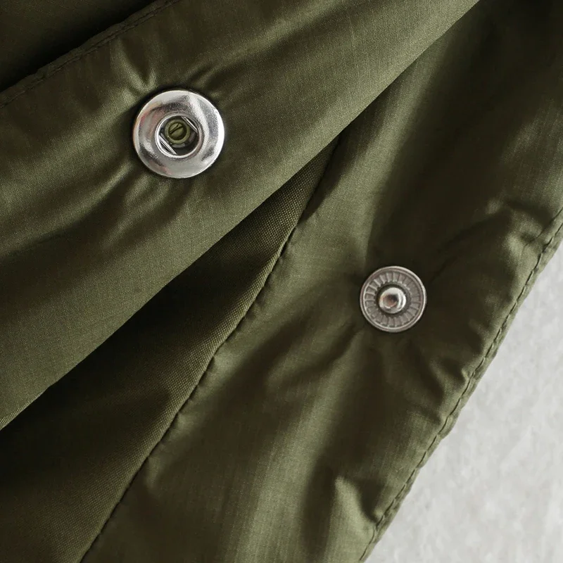 معطف كيب شال مبطن بالقطن للنساء مع ياقة واقفة من Argyle وسحاب سميك ملابس خارجية شتوية دافئة وأكمام تشبه جناح الخفّاش #6