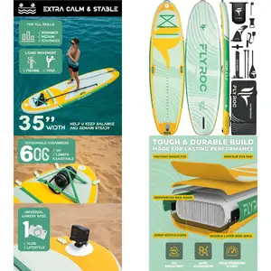 11' x 35 Wide-Capacity Inflatable Paddleboard for 3 Adults, 430lb Support, with EVA Deck, 5 Handles, and 100L Bag