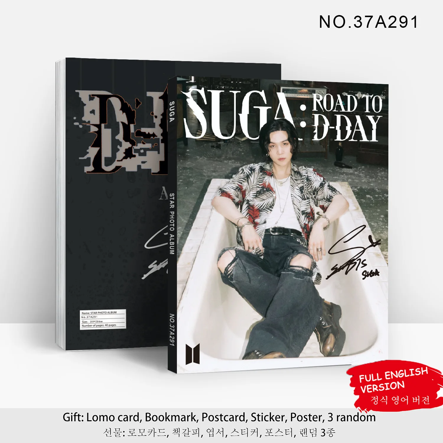New Photo Album SUGA SugaAgust D Coated Paper Color Printed High-definition Picture Album Collection Book 80p