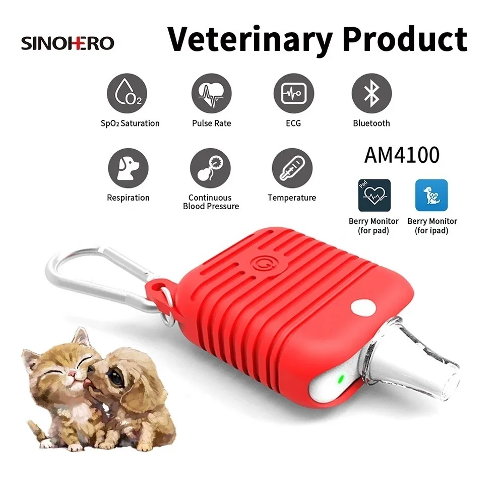 Bluetooth VET Veterinary Pulse Oximeter Vet Smart Wear SPO2 Pulse Rate ECG Monitor IOS APP