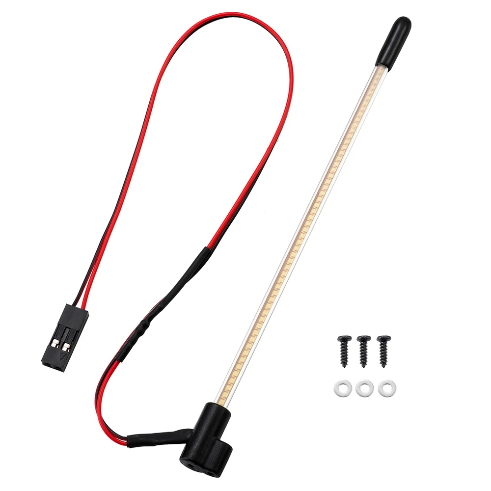 Axspeed rc carro brilhante mastro de bandeira luz led holofote lâmpadas luz noturna para 1/24 axial scx24 1/18 trx4m atualizar peças