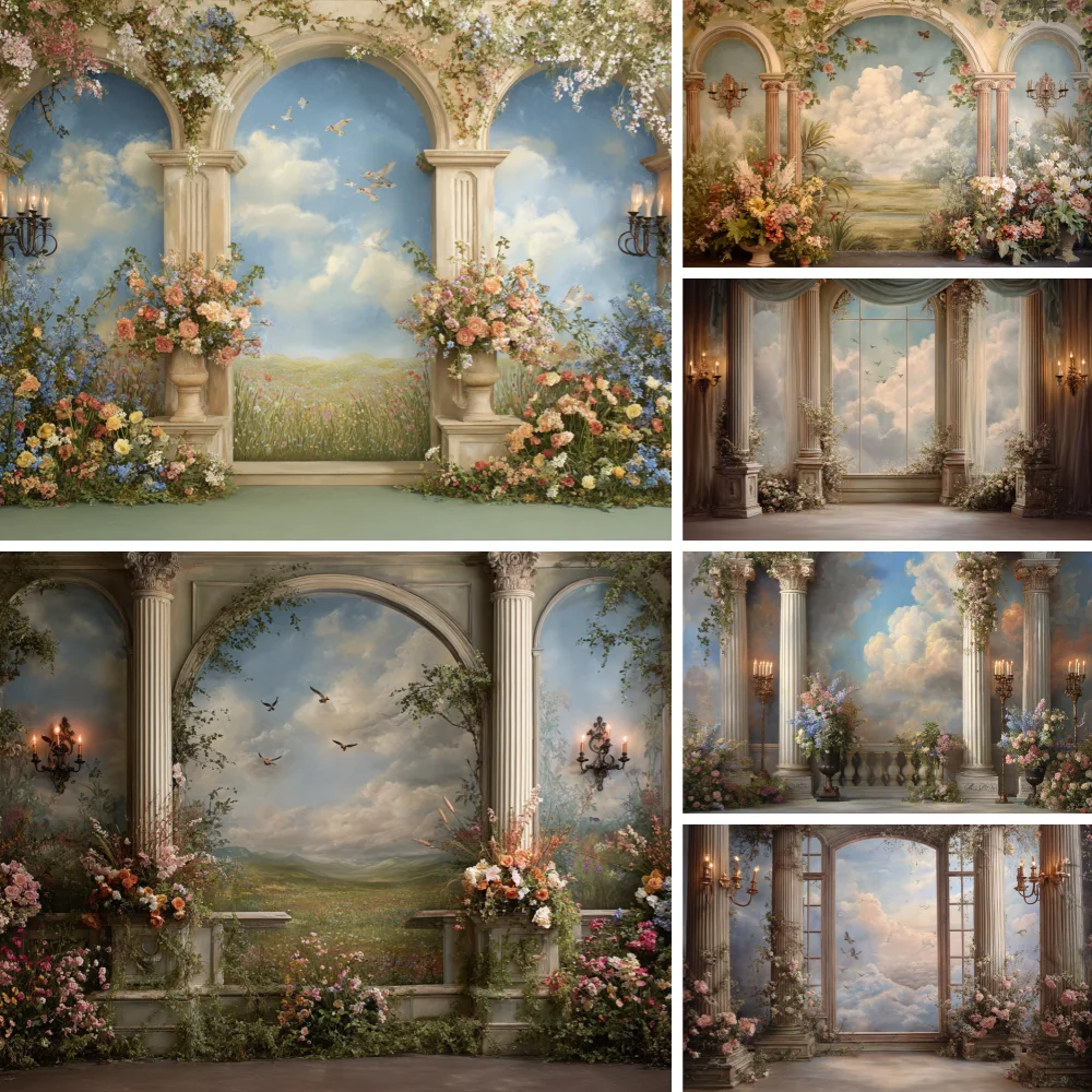 

Vintage arch Photography Background Europe Textured Wall Adult Birthday Wedding Maternity Portrait Decor Backdrop Photo Studio