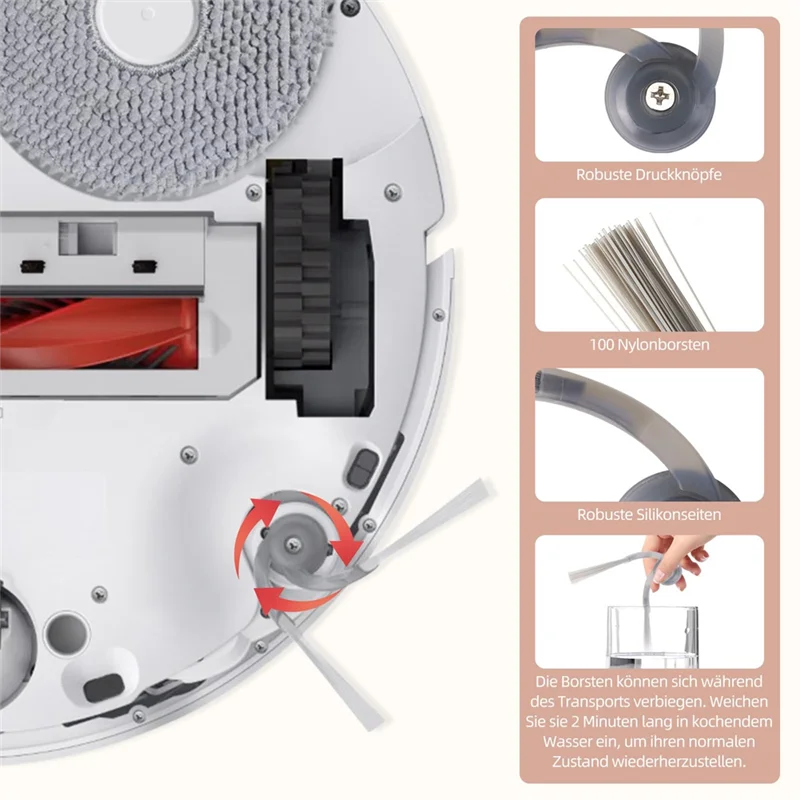 A24P อุปกรณ์เสริมสําหรับ Roborock Qrevo Curv/Qrevo Edge เครื่องดูดฝุ่นหุ่นยนต์,เปลี่ยนแปรงหลัก, ถุงเก็บฝุ่น, แผ่นซับ, ตัวกรอง