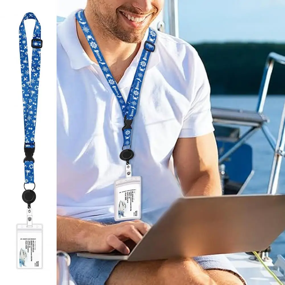 

Держатель удостоверения личности с набором багажных бирок, регулируемый ремешок, универсальный широко используемый держатель для дорожного бейджа, аксессуары для круизного корабля