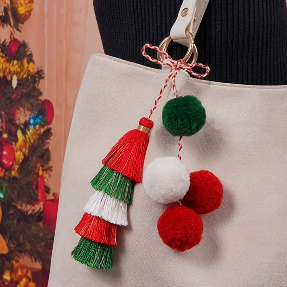 

Богемный 5-слойный кулон с кисточкой, милая рождественская оплетка, веревка, сумка, подвески, плетение веревки, сделай сам, брелок для ключей в этническом стиле, женский