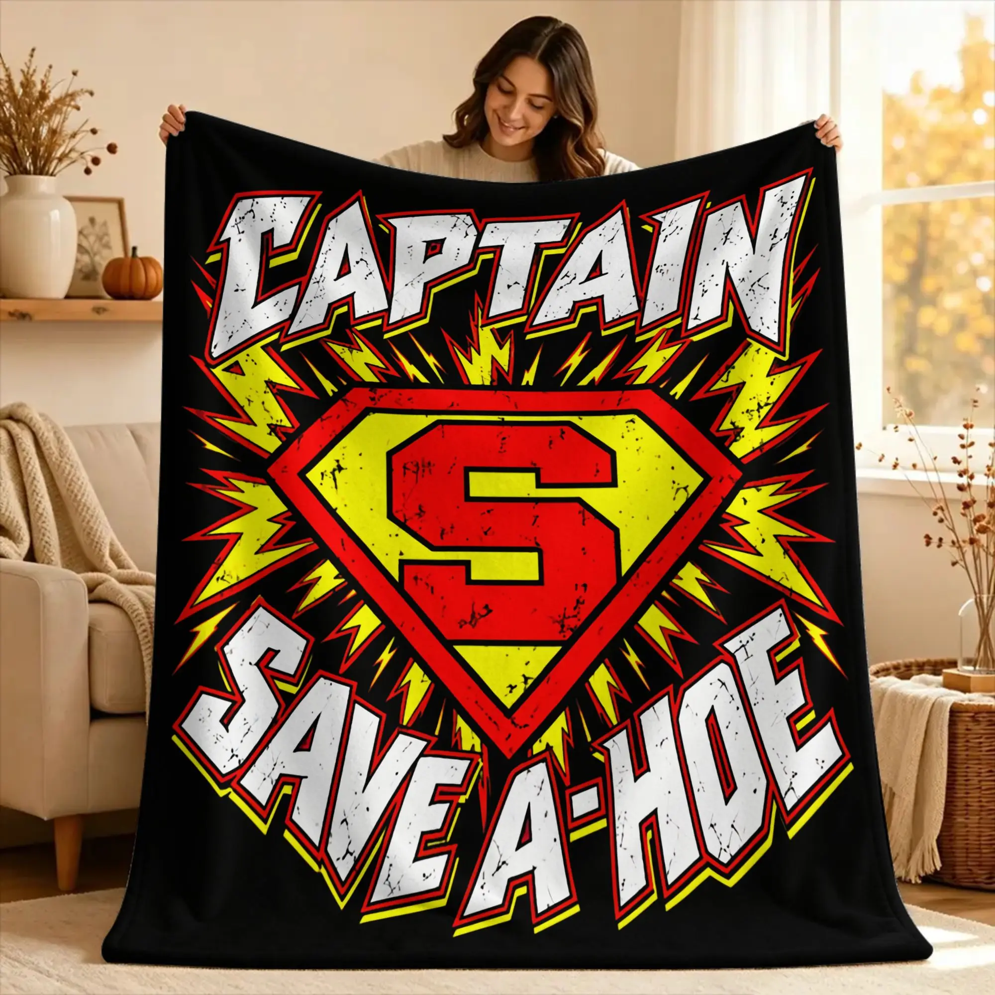Captain Save a Hoe  Blankets Quality Warm  Throw Blanket Spring Decorative Bedroom Comfortable Bedspread